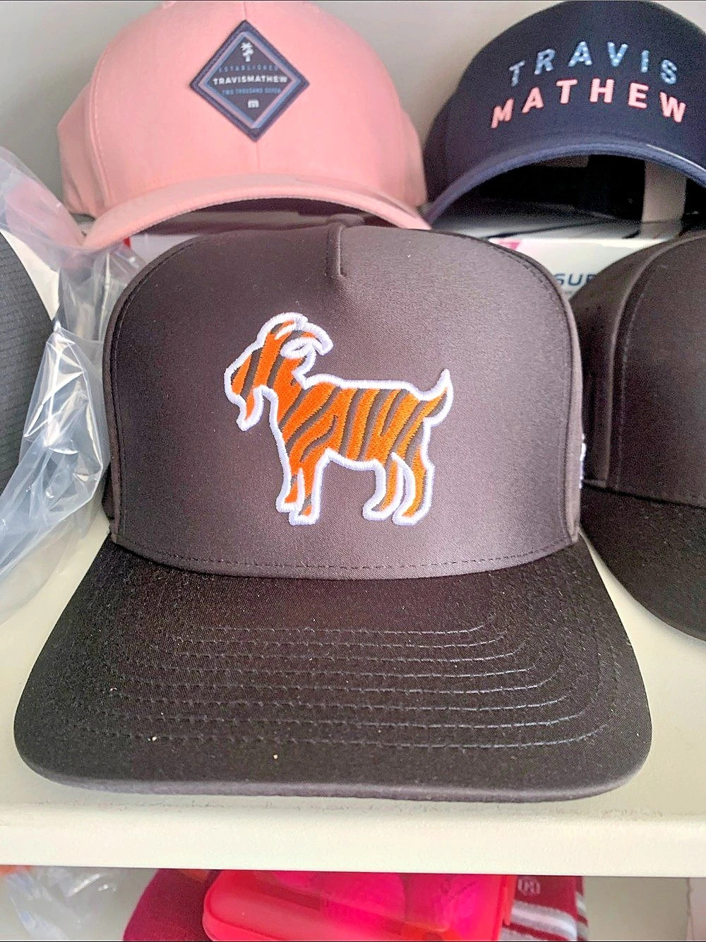 Waggle The GOAT Snapback Hat Black & Orange
